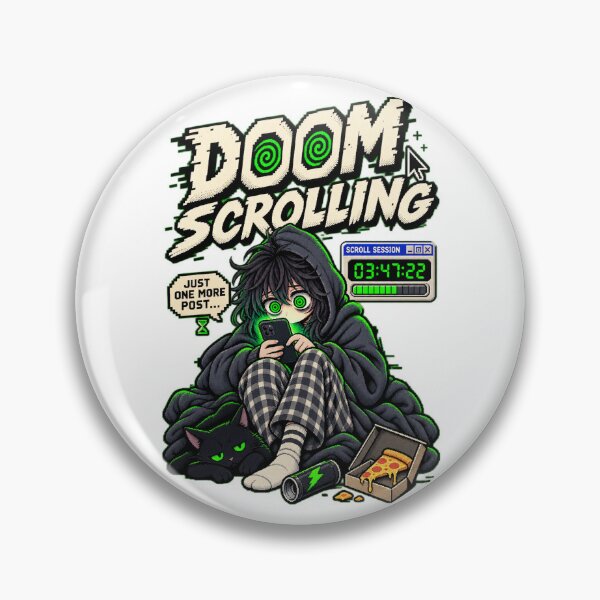 Item preview, Doom Scrolling – Retro Pixel Endless Scroll Humor designed and sold by Mad Factory Designs.
