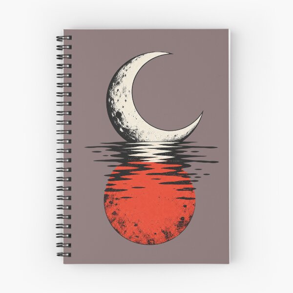 Item preview, Crescent Moon and Red Sun Water Reflection Art designed and sold by Odinsshop.