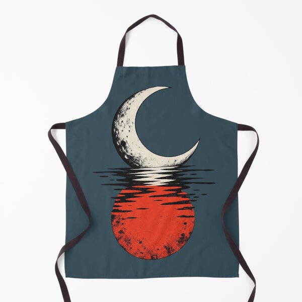 Item preview, Crescent Moon and Red Sun Water Reflection Art designed and sold by Odinsshop.
