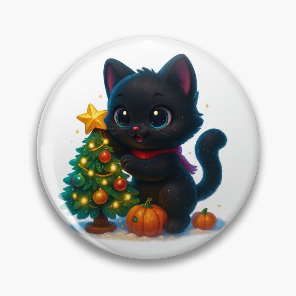 Item preview, Cute Cat Decorating Christmas Tree with Star designed and sold by PrintCreations9.