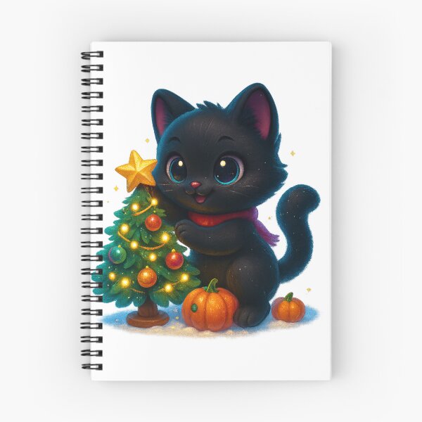 Item preview, Cute Cat Decorating Christmas Tree with Star designed and sold by PrintCreations9.