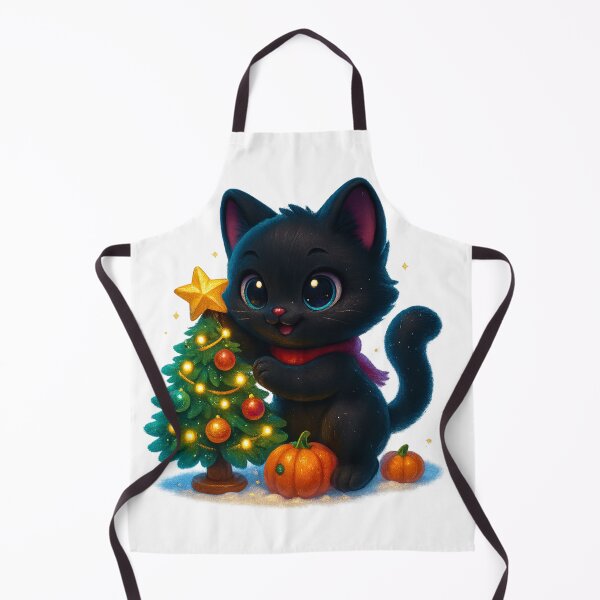 Item preview, Cute Cat Decorating Christmas Tree with Star designed and sold by PrintCreations9.