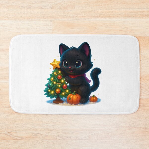 Item preview, Cute Cat Decorating Christmas Tree with Star designed and sold by PrintCreations9.