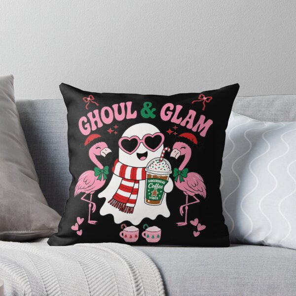 Item preview, Ghoul And Glam Funny Christmas Ghost Flamingo Graphic Tee designed and sold by Design Vibras.
