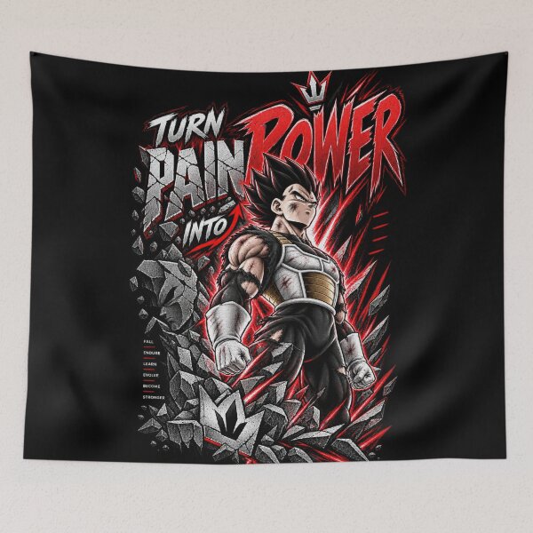 Item preview, Turn Pain into Power – Anime Motivational Warrior Design designed and sold by ArtisticHeart21.