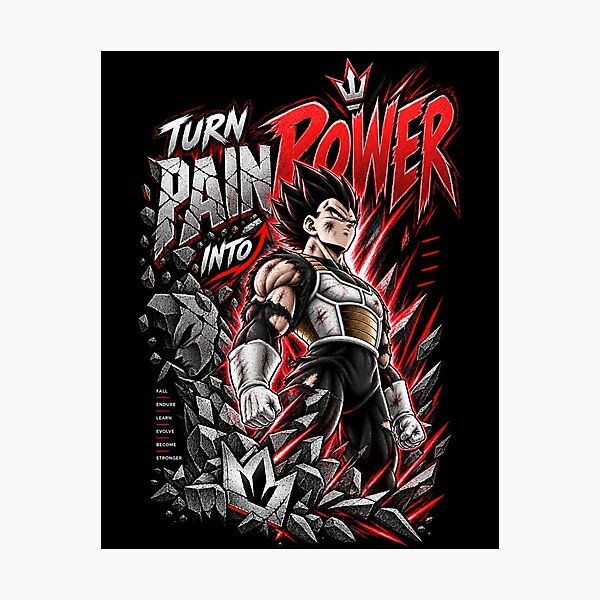 Item preview, Turn Pain into Power – Anime Motivational Warrior Design designed and sold by ArtisticHeart21.