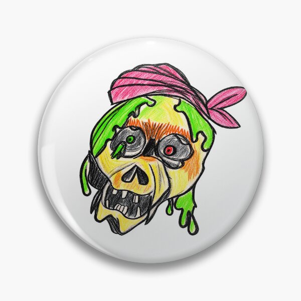 Item preview, Slimy pirate skull - yarrr!!!  designed and sold by urkog.