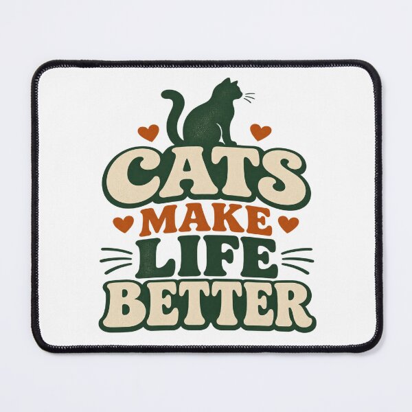 Item preview, Cats Make Life Better Retro Cat Lover Typography T-Shirt designed and sold by Inky Atlas.
