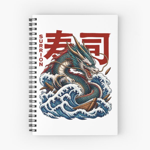 Item preview, The Black Sushi Dragon Artistic Japanese Inspired Illustration designed and sold by tracktech.