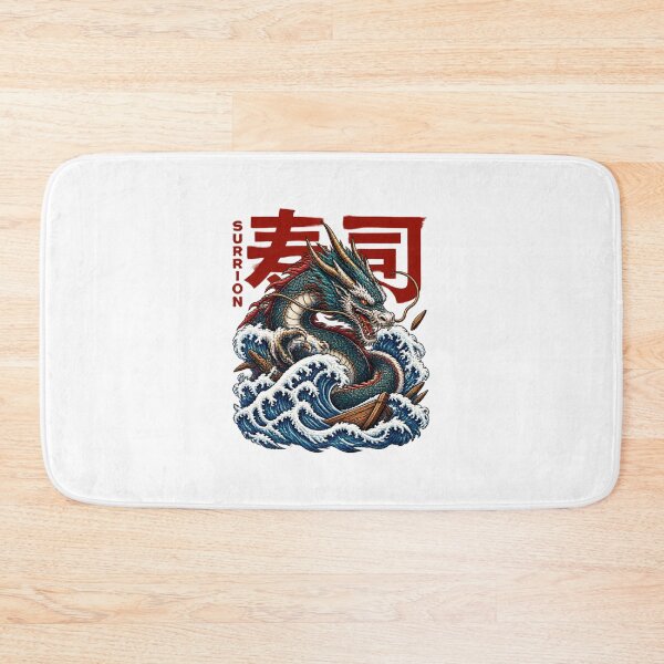 Item preview, The Black Sushi Dragon Artistic Japanese Inspired Illustration designed and sold by tracktech.