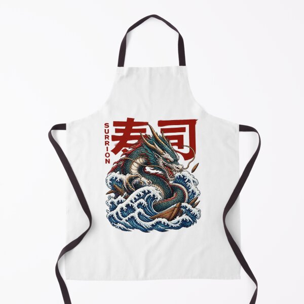 Item preview, The Black Sushi Dragon Artistic Japanese Inspired Illustration designed and sold by tracktech.