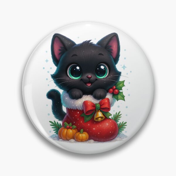 Item preview, Cute Cat Popping Out of Christmas Stocking designed and sold by PrintCreations9.