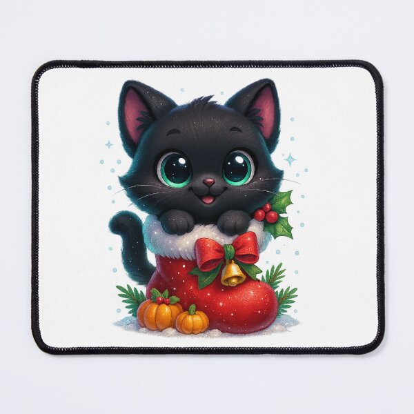 Item preview, Cute Cat Popping Out of Christmas Stocking designed and sold by PrintCreations9.