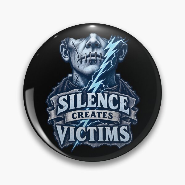 Item preview, Frankenstein Silence Creates Victims Horror Face designed and sold by Fenay Designs.