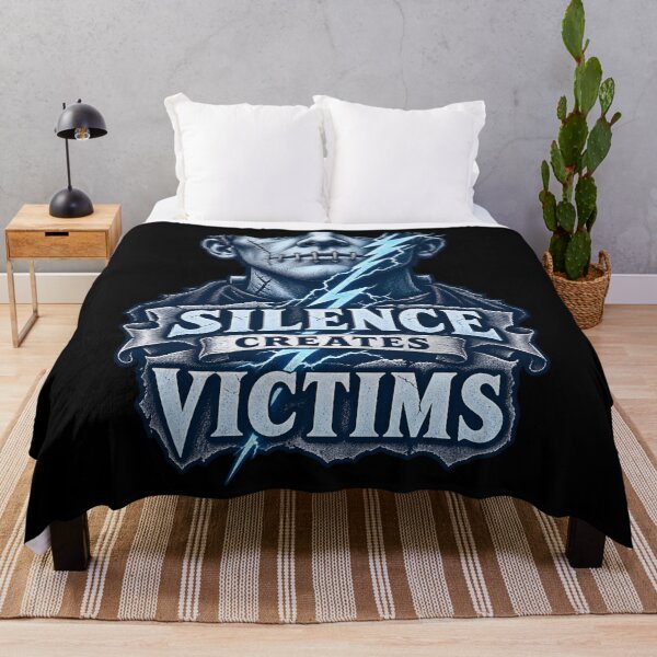 Item preview, Frankenstein Silence Creates Victims Horror Face designed and sold by Fenay Designs.