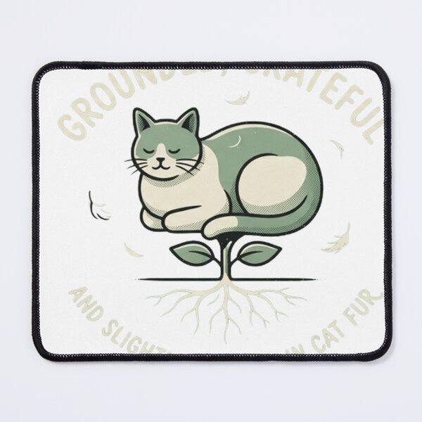Item preview, Grounded & Grateful Shirt | Cat Fur Quote Tee designed and sold by RokomariFabric.