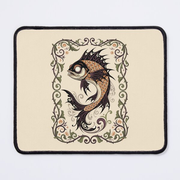 Item preview, Spooky fish - Art nouveau Halloween fish - Halloween fish in art nouveau style designed and sold by ParadoxParadox.