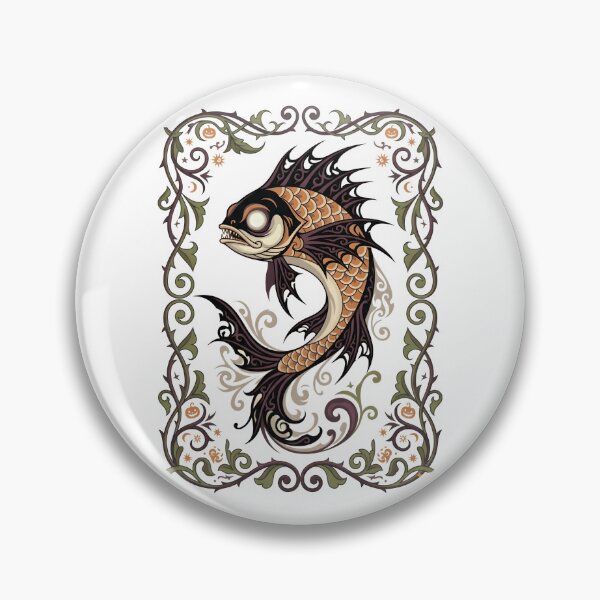 Item preview, Spooky fish - Art nouveau Halloween fish - Halloween fish in art nouveau style designed and sold by ParadoxParadox.