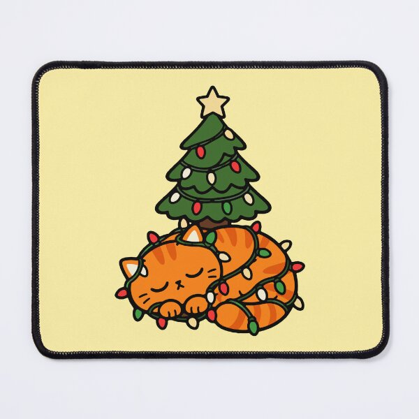 Item preview, Cozy Christmas Cat Sleeping Under Tree designed and sold by MewMade.