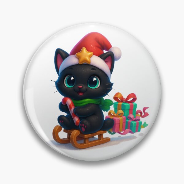 Item preview, Cute Cat Riding a Sled with Christmas Gifts designed and sold by PrintCreations9.