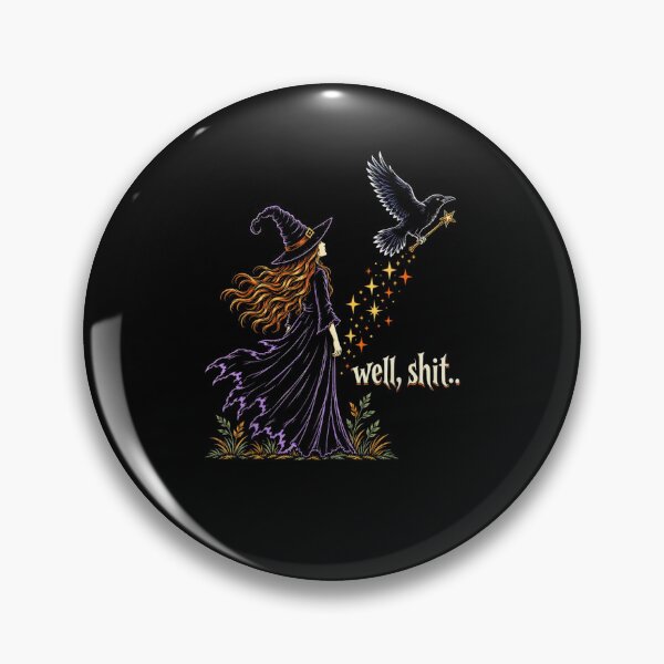 Item preview, Well Shit Funny Witch Crow Magic Wand Halloween Spooky designed and sold by Juansustait.