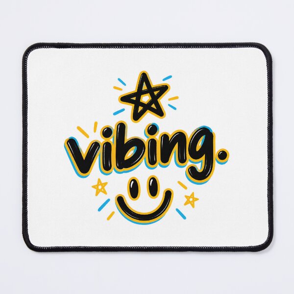 Item preview, Vibing Smiley Face Black and White Grunge Aesthetic Typography Design designed and sold by Denihw.