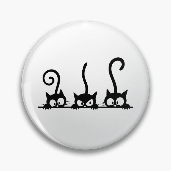 Item preview, Three Curious Black Cats – Peeking Cat Illustration designed and sold by ArtPer-design.