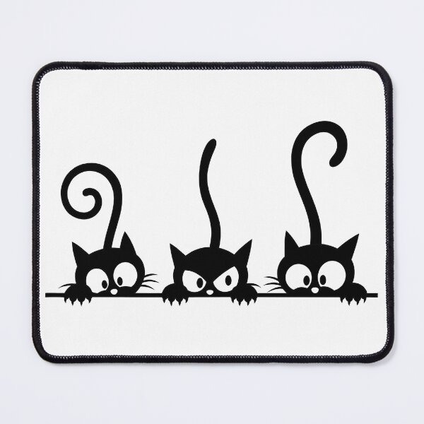 Item preview, Three Curious Black Cats – Peeking Cat Illustration designed and sold by ArtPer-design.