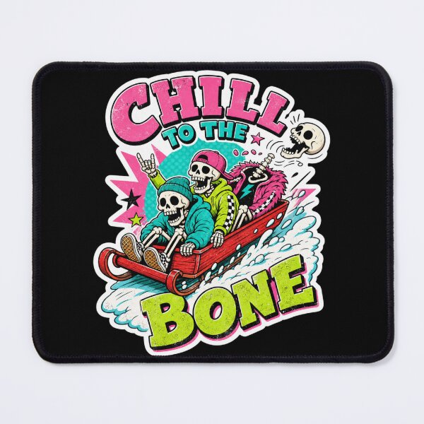 Item preview, Chill To The Bone Funny Christmas Sledding Skeletons Tee designed and sold by Design Vibras.