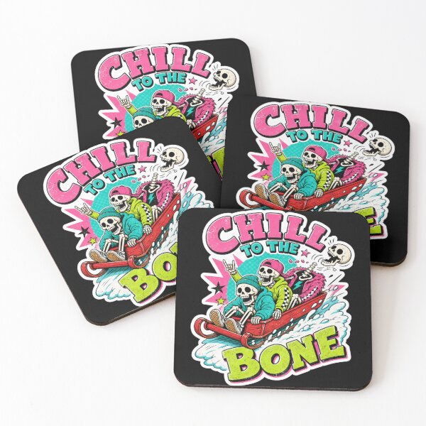 Item preview, Chill To The Bone Funny Christmas Sledding Skeletons Tee designed and sold by Design Vibras.
