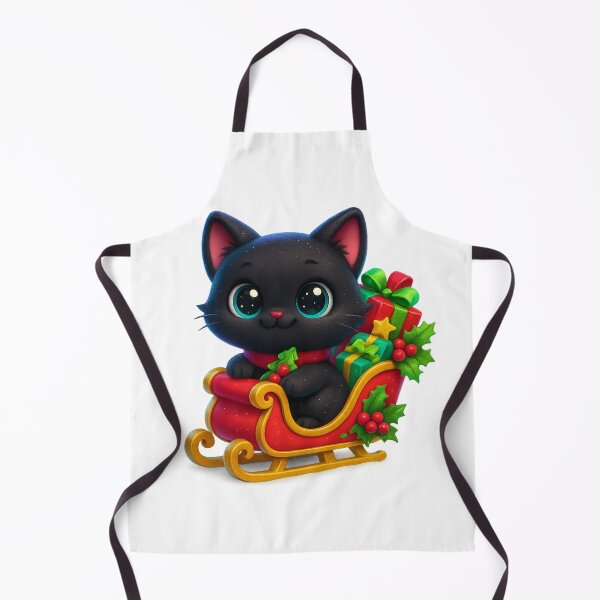 Item preview, Cute Cat in Christmas Sleigh with Gifts and Holly designed and sold by PrintCreations9.
