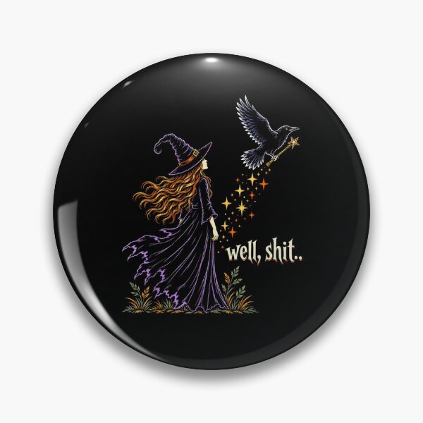 Item preview,  Well Shit Funny Witch Crow Magic Wand Halloween Spooky designed and sold by MatherFisher.