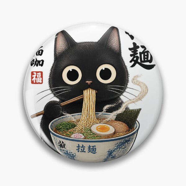 Item preview, Kawaii Ramen Cat Cute Retro Japanese Noodles Illustration designed and sold by Navneet Deswal.