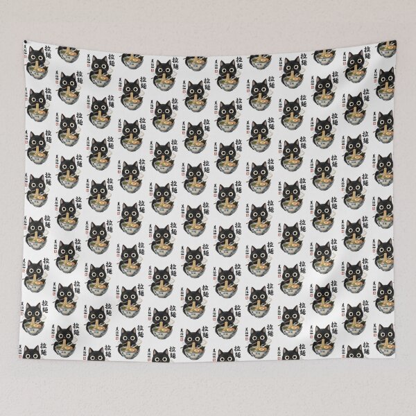 Item preview, Kawaii Ramen Cat Cute Retro Japanese Noodles Illustration designed and sold by Navneet Deswal.