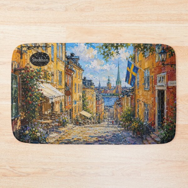 Item preview, Stockholm, Sweden – a painting of a summer day in this beautiful Scandinavian city. designed and sold by GalleryKauffeld.