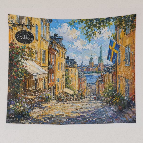 Item preview, Stockholm, Sweden – a painting of a summer day in this beautiful Scandinavian city. designed and sold by GalleryKauffeld.