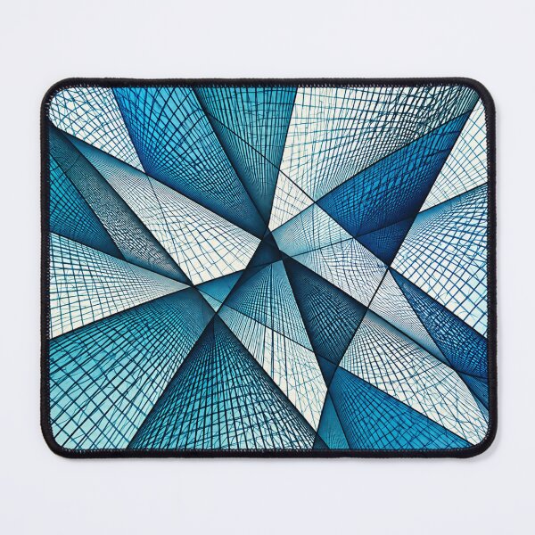 Item preview, Blue Geometric Architecture Abstract – Modern Cyan Grid Design designed and sold by NordenPosters.