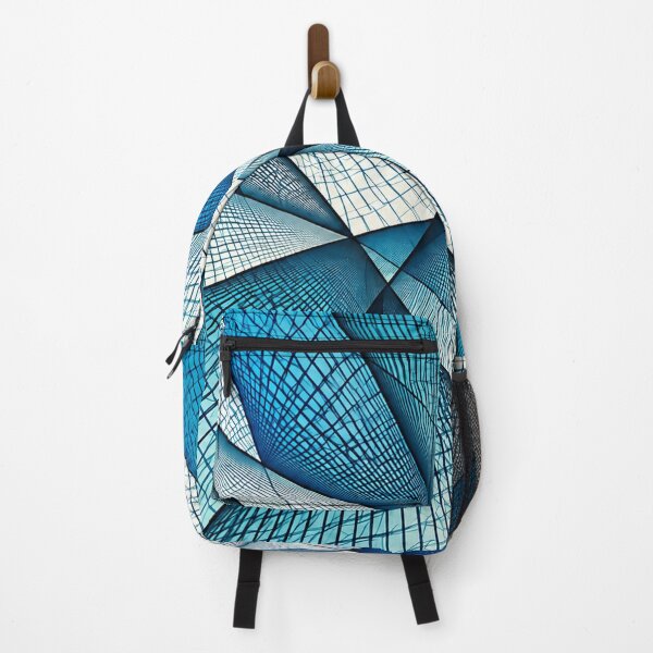 Item preview, Blue Geometric Architecture Abstract – Modern Cyan Grid Design designed and sold by NordenPosters.