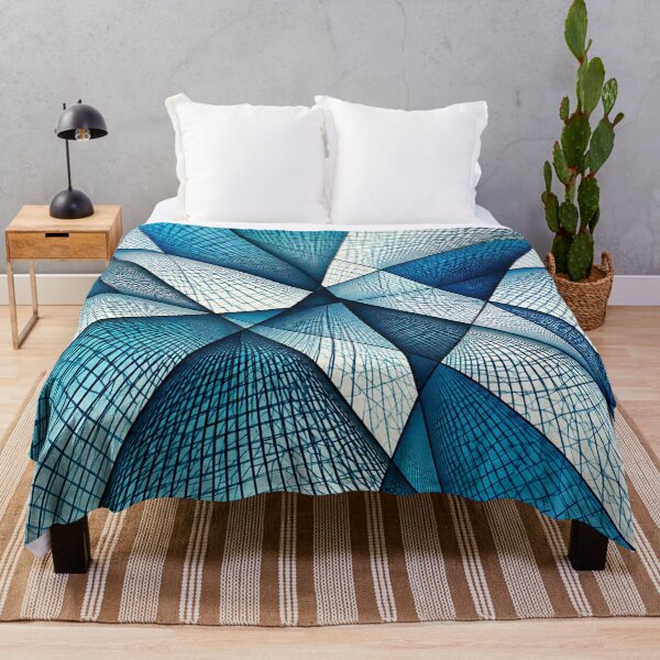 Item preview, Blue Geometric Architecture Abstract – Modern Cyan Grid Design designed and sold by NordenPosters.