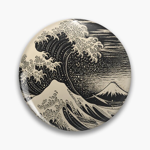Item preview, Ukiyo-e Great Wave Vintage Japanese Woodblock Art designed and sold by GrinGalore.