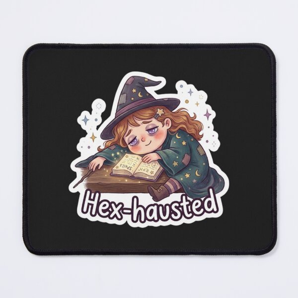 Item preview, Hex‑hausted Cute Halloween Witch Sticker designed and sold by Cerys-GS.