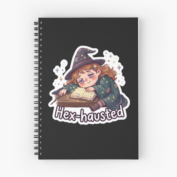 Item preview, Hex‑hausted Cute Halloween Witch Sticker designed and sold by Cerys-GS.