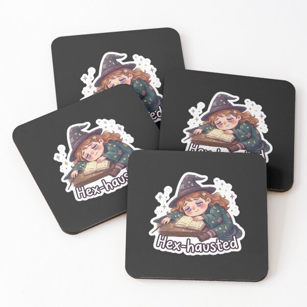 Item preview, Hex‑hausted Cute Halloween Witch Sticker designed and sold by Cerys-GS.