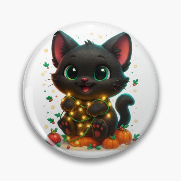 Item preview, Cute Cat Tangled in Christmas Fairy Lights designed and sold by PrintCreations9.