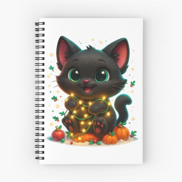 Item preview, Cute Cat Tangled in Christmas Fairy Lights designed and sold by PrintCreations9.