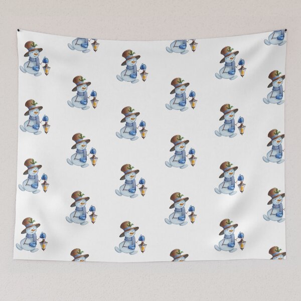 Item preview, Christmas Snowman Holding a Lantern – Cozy Winter Holiday Illustration designed and sold by Ms. Iryna.