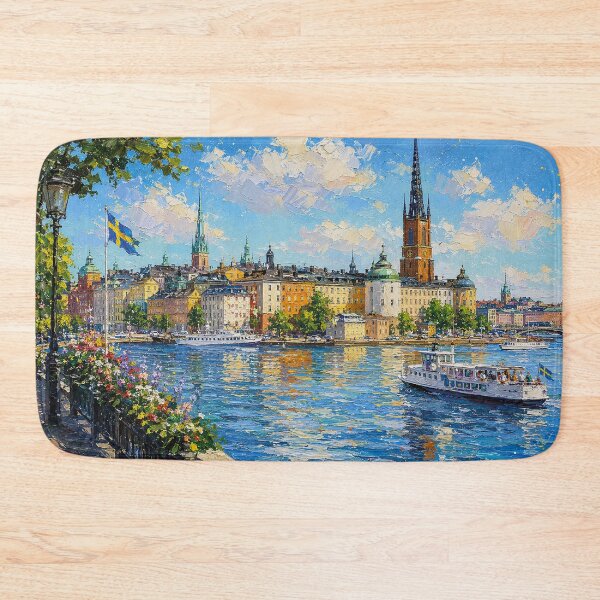 Item preview, A painting of Stockholm, Sweden – A Beautiful city in Europe. designed and sold by GalleryKauffeld.