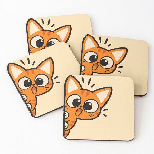 Item preview, Curious Orange Cat Peeking Around Corner designed and sold by MewMade.