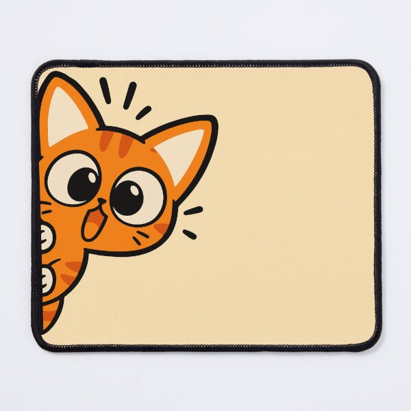 Item preview, Curious Orange Cat Peeking Around Corner designed and sold by MewMade.