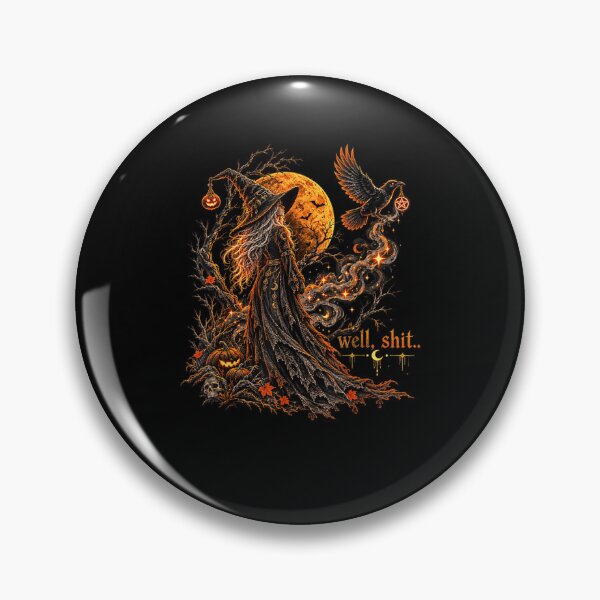 Item preview, Well Shit Funny Witch Crow Magic Wand Halloween Spooky T-Shirt designed and sold by Juansustait.